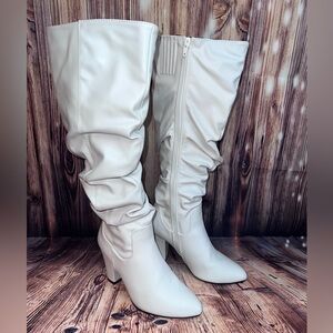 Women’s Compassion 150-F31556 White Slouch Knee-High Boots 6.5M SKU T1004